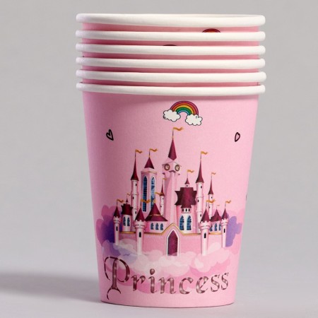 Paper glasses "Happy Birthday" with a princess, 6 pcs-1