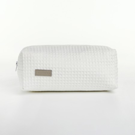 Cosmetic bag at the lightning textura, white color-3