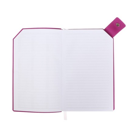 Lotted diary, 120x200 mm 128 sheets, leatherette, gray block 70 g/m2, lies, a refrain with a colored button, lilac-6