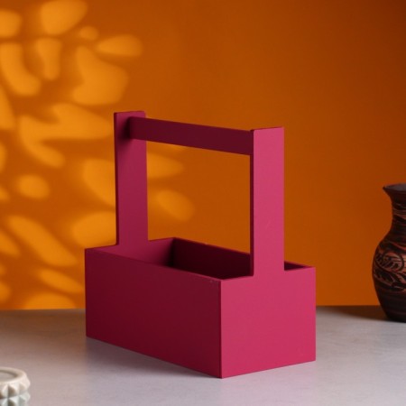 Wooden Kashpo "Hellas large, mesh", with a pen, 25 × 12.5 × 10 (25) cm burgundy-1