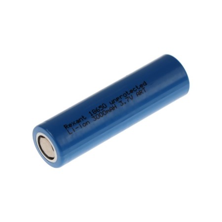 REXANT battery, 18650 Unprotected, Li-Ion, 3000 mAh, 3.7 V, 20A, 10 pcs.-1