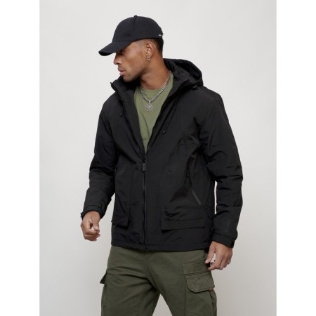 Male spring jacket, size 52, black color-1