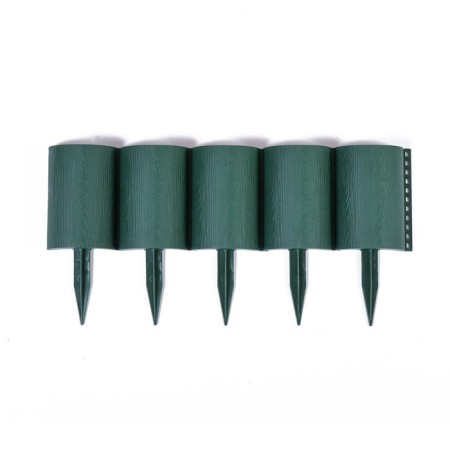 Decorative fence, 24 × 100 cm, 10 sections, plastic, green, "logs"-6