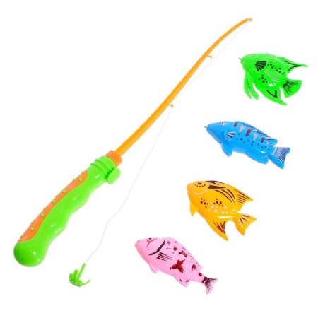 Fishing "sea wave", 4 fish, fishing rod, mix-9