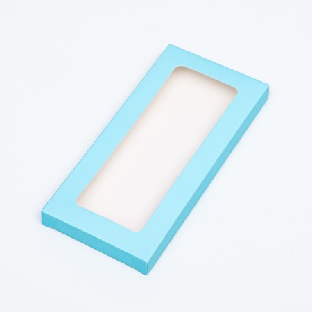 Gift box for tiles of chocolate, with a blue window, 17 x 8 x 1.4 cm-2