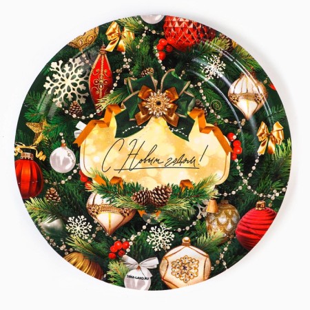 Disposable paper plate "Happy New Year", New Year's-3