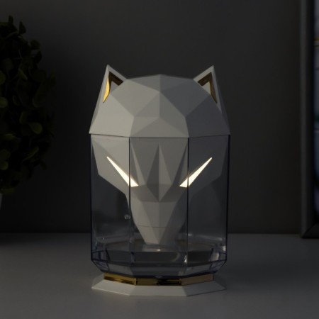 Night with a humidifier cat LED USB AKB White 10x10x16.2 cm Risalux-7