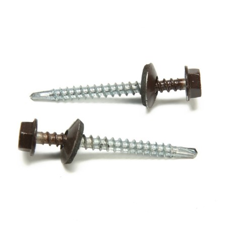 Roofing screws 4.8x50 mm, RAL8017 Brown color, 150 pcs.-1