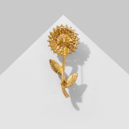 Book "Flower" Simp with bead, white-pink color in matte gold-1