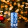 New Year's Candle-Cylinder "New Year's Patterns No. 4", 12.5x6 cm, 35 hours, 275 g, blue with white