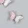 Magnetic metal lock "Butterfly" white and pink 2.3x3x0.5 cm