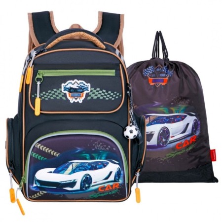 Frame backpack 35 x 26 x 18 cm, Across ACS1, filling: bag, black/orange ACS1-4