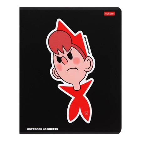 Notebook of 48 sheets in the "Atomic Heart" cage, cover coated cardboard, selective matte varnish, block 65 g/m2, 5V, mix-5