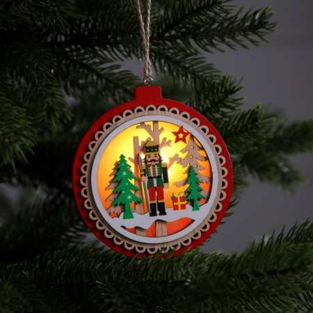 Christmas tree toy "Nutcracker", from batteries, glow warm white