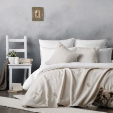 Комплект «Мика»: покрывало 160 х 220 см, наволочки 40 х 40 см - 2 шт, бежевый