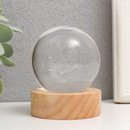 Souvenir glass backlight "Fairy" d = 6 cm stand wood, usb 6.5x6.5x7.5 cm-3