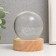 Souvenir glass backlight "Fairy" d = 6 cm stand wood, usb 6.5x6.5x7.5 cm