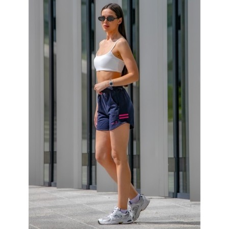 Women's shorts ise, size 50 cm, dark blue color, pink-9