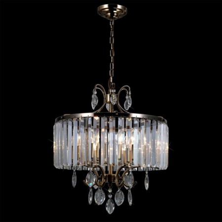 Suspended chandelier Citilux "Inga" CL335163, 48x48x120 cm, 6x60W, E14, brown color-1