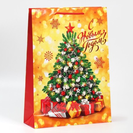 Laminated vertical “gold and snowflakes”, l 28 x 38 x 9 cm, New Year-3