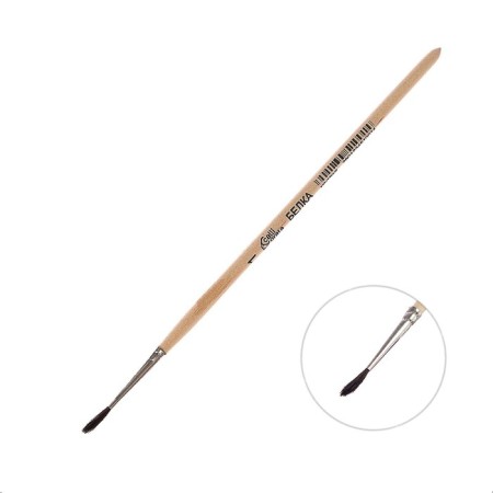Round Brush No. 1 (clip diameter 1 mm; hair length 10 mm), wooden handle, calligrata-3