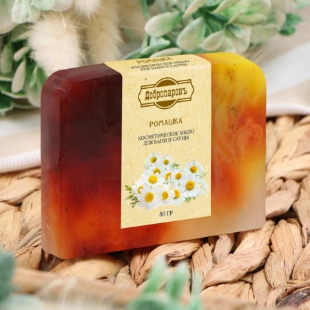 SPA soap - care for the bathhouse and sauna "Chamomile" Dobroparov Handmade 80 grams