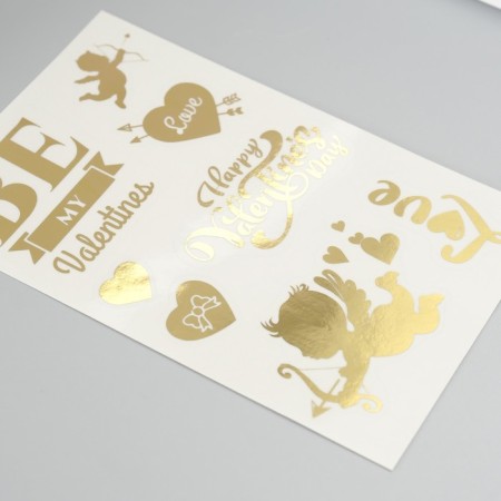 Stickers (stickers) "Valentine" 10x15 cm, color gold, 5-305-1