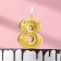 Candle for the Cake "Flowerers", number "8", golden