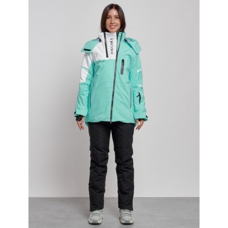 Ski costume female winter, size 46, turquoise color-3