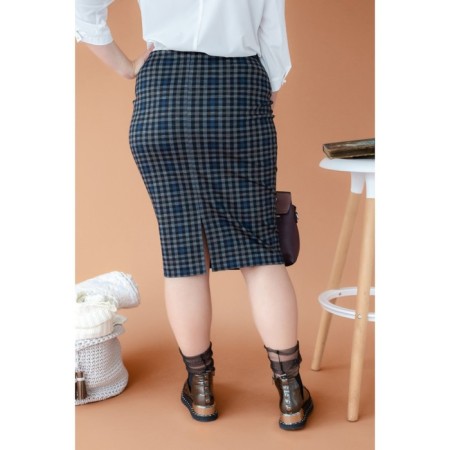 Female skirt, size 44, blue color-4