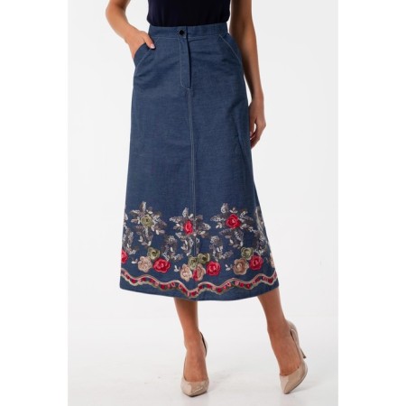 Women's skirt, size 42, blue color-11