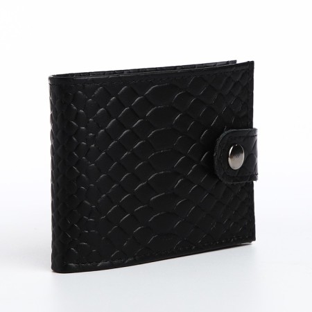Women's wallet on the button, black color