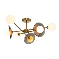 Светильник потолочный Indigo, 11020/6C Brass. 6х40Вт, G9, 680х680х250 мм, цвет матовый белый