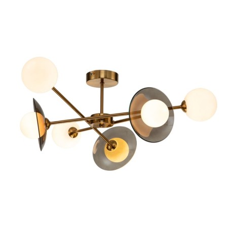 Ceiling Lamp Indigo, 11020/6C Brass. 6x40W, G9, 680x680x250 mm, matte white color
