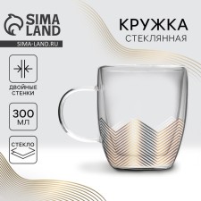Glass mug with double walls 