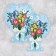 Volumetric cards "Flowers", 13.3 x 16.7 cm
