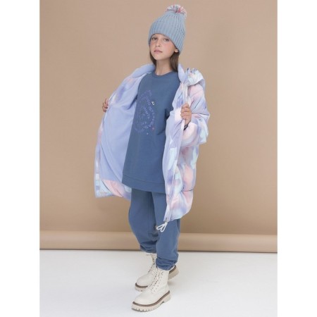 Pants for girls, height 122 cm, dark gray color-6