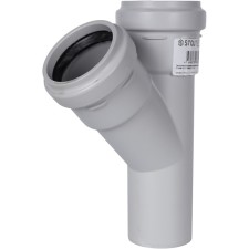 Тройник канализационный STOUT SKB-0015-585845, 58 х 58 мм, 45°, бесшумный