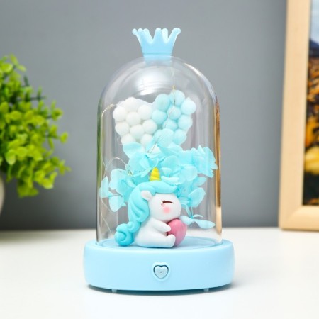 Nightlight music flask "Unicorn" Led 3haa Blue 9.5x9.5x16 cm-1