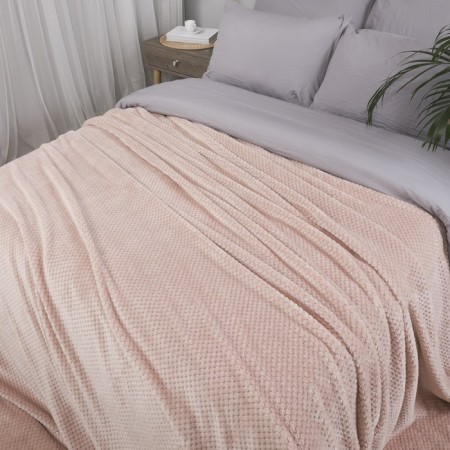 Plaid-woking "Jacquard", size 220x240 cm, color dusty rose-1