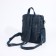 Women's backpack of artificial leather with lightning, 2 pockets, blue color