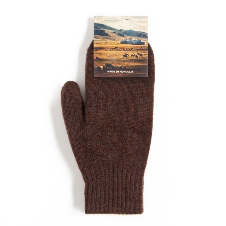 Male mittens from Mongolian wool, chocolate color, size 20-24 (8-9)-1