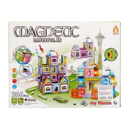 Designer magnetic "palace", light and sound effects, 206 parts-1
