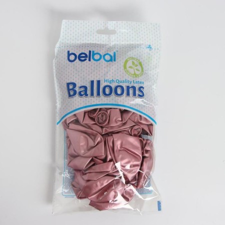 Latex ball 14 ", chrome Glossy, pink, set of 50 pcs.-1