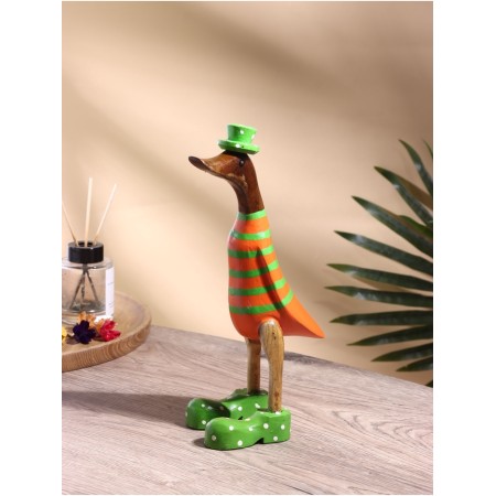 Souvenir "Duck in the orange-green suit" tree 13x9x27 cm
