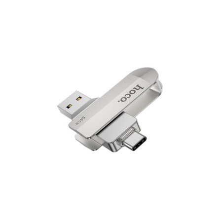 Флешка OTG Hoco UD10 Wise, 64 Гб, USB3.0, USB/Type-C, чт до 120 Мб/с, зап до 30 Мб/с, металл-1