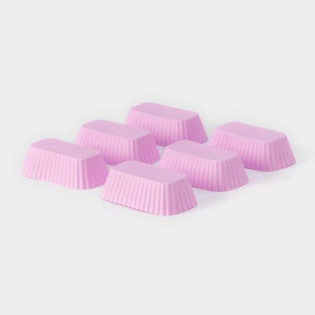 A set of baking forms “Rib. Rectangle ", silicone, 8 × 4.5 × 2.5 cm, 6 pcs, color mix-4