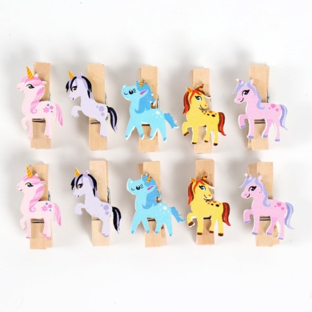 Decorative clothespins with a rope for the suspension "Unicorns"-2