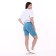 Female set (T -shirt/shorts), the color is lapis lazuli/white, size 50