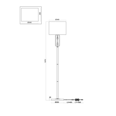 Freya FR1007FL-01BS RIVERSIDE, 340x340x1570 mm.-1